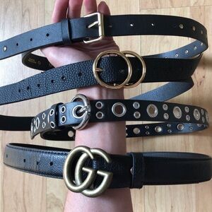 Lot of 4 Black Women's Belt Collection